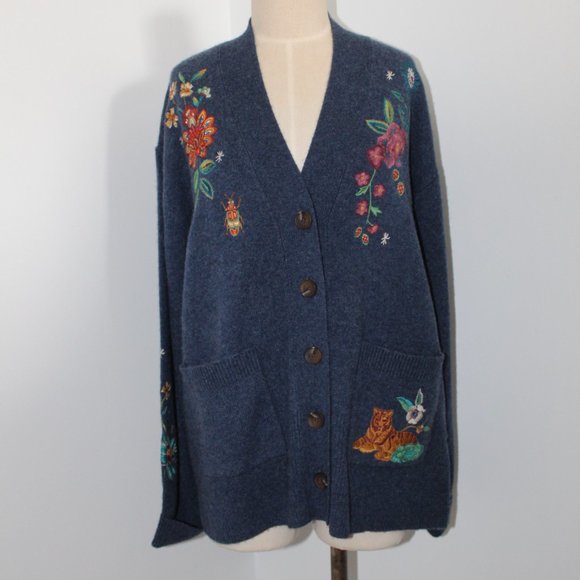 NWT Johnny Was Biya JW Workshop Griffin Cardigan Duster Knit Jacket Embroidery - Picture 2 of 11